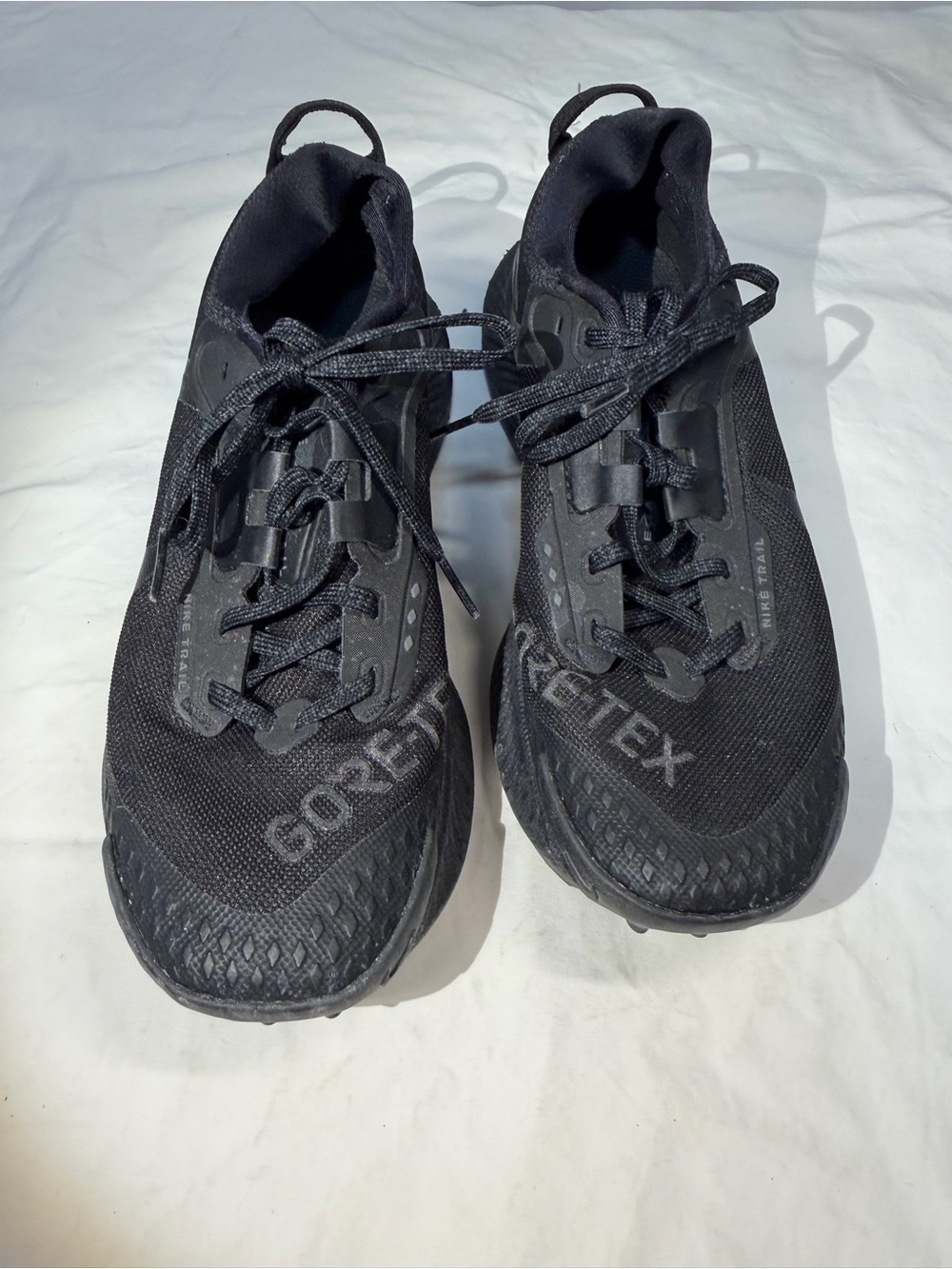 Nike Wmn 8.5 GORE-TEX Pegasus Trail Shoe  
All-Weather Black Trail Shoes